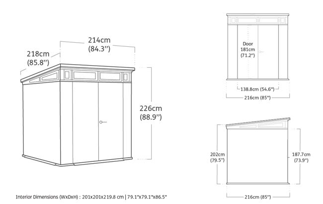 Artisan Grey Medium Storage Shed - 7x7 Shed - Keter US
